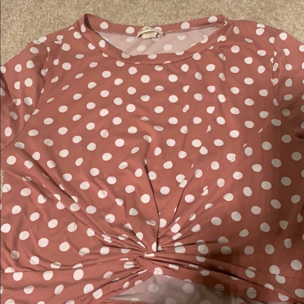 Pink dotted with white